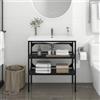 qohoio Struttura per Lavabo da Bagno Nera 79x38x83 cm in Ferro,Mobili,Armadietti e portaoggetti,Componenti di arredo,Componenti di arredo bagno-338489