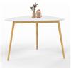IDMarket - Tavolo da pranzo GAIA 4 persone piano bianco gambe in legno 110 cm