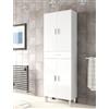 CAESAROO Colonna bagno a terra Bianco lucido con quattro ante ed un cassetto - Bianco lucido