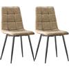 ANVOFONG Sedie Sala da Pranzo set da 2,Panno Tecnico Sedie Cucina,Salotto Con base in Metallo,Adatto a Sale da Pranzo, Soggiorni,Cucine,Camere da Letto e Sale di Ricevimento-Marrone Giallastro