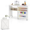 RELAX4LIFE Tavolo da Cucito Pieghevole, Armadietto per Cucito con 5 Ruote, Mensola, Ganci, Contenitori, Porta a Stalla, Mobiletto per Macchina da Cucire Salvaspazio per Soggiorno Casa (BIANCO)