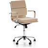 VS Venta-stock Sedia da Ufficio Fenix reclinabile Taupe, Ecopelle, Sedia Executive con poggiatesta Imbottito, Altezza Regolabile, Design ergonomico