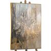 YS Quadro Astratto Nebbia Argento su Tela | Pittura di Luce Eterea | Argento Grigio Oro | 40x60 cm Incorniciato | Camera, Soggiorno, Decor Minimalista di Lusso