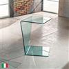 Stilprojectstore - Tavolino in Vetro Curvato Trasparente L 40 Made in Italy - Twist (Transparente)