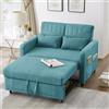 Rvjiahe Divano letto con funzione letto Divano pieghevole a due posti, design estensibile, elegante e moderno, schienale regolabile a tre livelli, tessuto traspirante in cotone e lino (Antico Blu-verde)