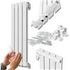 Granitan Termoarredo Bagno 800x296 cm - 278W - Termo Arredo da Bagno - Termoarredo Idraulico - Termosifone da Parete - Bianco