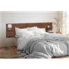 DHOME Testiera con Mensole in Legno Riciclato DM Appesa a Parete Stile Pallet Orizzontale Letto Vintage Nordico Supporti inclusi (Noce Legno, 210cm)
