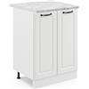 Vicco Mobiletto base cucina R-Line, Bianco rustico, 60 cm, PL Marmo, per la libera combinazione all'interno di sistemi cucina modulari