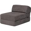 Loft 25 Jumbo Cord pieghevole singolo Futon Z-letto materasso divano | Sleepover Guest Living Room | Sedia morbida e confortevole | Leggero e durevole | Mobili in tessuto di qualità Cord (Antracite)