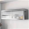 Generic Pensili Cucina Vetrinetta Espositiva Da Parete Capacità Di Carico Di 25 Kg for Singolo Strato Realizzato in Acciaio Inossidabile Dotato Di Ante Scorrevoli Trasparenti Pensile Bagno(50 * 30 * 40cm)