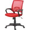 PraTiKo Life Sedia Ufficio Con Braccioli Sedia Ergonomica Modello Vanessa Girevole Traspirante Rosso