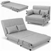 BAKAJI Divano Poltrona Letto 2 Posti Letto una Piazza e Mezza Struttura in Metallo Rivestimento in Tessuto Imbottito Schienale Reclinabile 5 posizioni Dimensione 102x82x78cm (Grigio)