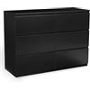 IDMarket - TOMI Cassettone a 6 cassetti da 110 cm in legno nero