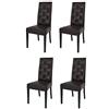 t m c s Tommychairs - Set 4 sedie Chantal per cucina e sala da pranzo, struttura in legno di faggio verniciata wenguè, seduta e schienale con bottoni imbottiti e rivestiti in pelle artificiale marrone