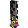 Shinpeed Libreria girevole - 360° rotazione a 4 ripiani, scaffale girevole multifunzione, 40 x 40 x 128 cm (nero)
