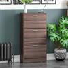 Vida Designs Scarpiera con 3 cassetti, armadietto, organizer per riporre mobili in legno, unità in legno, noce, 118 x 60 x 24 cm