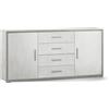 Sarmog Mobile 2 ante 4 cassetti, Mobile soggiorno, Madia soggiorno moderna, 2 Ante e 4 cassetti, 2 ripiani regolabili, Design moderno, Made in Italy, Kit 84x174x41 (Cemento/Ossido bianco)