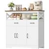 HOCSOK Credenza Cucina, Mobile Cucina con 2 Cassetti e 3 Armadi，Buffet Mobile Moderno, Credenza Soggiorno, Mobile per Cucina Ingresso Foyer, Sala da Pranzo, 105 x 100.5 x 39.5 cm