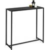 IDMarket - Consolle DAVIS in metallo nero opaco, design industriale