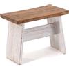Design Delights - Sgabello Schemel 40 rustico, in mogano massiccio, 40 x 31 x 25 cm (larghezza x altezza x profondità), poggiapiedi, sgabello decorativo in legno