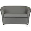 Totò Piccinni Divano POZZETTO 2 posti Alta QUALITA' Made in Italy A.76xL.123xP.67cm (Ecopelle Grigio)