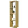 Brigros WeHome - Libreria Verticale Moderna a 4 Vani, Libreria Scaffale In Legno Melaminico 42x30x147 cm (Bianco)