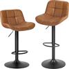 EUGAD Sgabelli Bar Set di 2 con Schienale, Regolabile, PU vintage Marrone