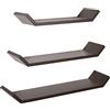 MODULARREDO | Set di 3 Mensole da Muro Barchetta - 71x7x15.5 cm, 61x7x15.5 cm e 51x7x15.5 cm - Mensola Cameretta, Parete - Wengè - Kit Tasselli Incluso - Made in Italy