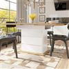 DACHETOU Tavolo da pranzo telescopico 110 - 140 x 80 cm, tavolo da cucina pieghevole per 4 - 6 persone, allungabile, salvaspazio, con tre ripiani, bianco