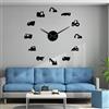 BST Escavatore Attrezzature Pesanti Operatore Macchina DIY Orologi da Parete giganti Costruzione Ufficio Lavori artistici Veicoli Man Cave Decor (Nero, 37)