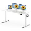 FLEXISPOT Scrivania Regolabile in Altezza 160x80 cm, Standing Desk Elettrica con Pannello Intero, Spessore 25mm, Telaio in Acciaio Massiccio a 2 Stadi, Motore Potente, Gancio Laterale