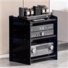 LyzqxHL Mensola for giradischi, mobiletto multimediale, supporto audio/video con ripiani regolabili a 3/4 livelli, moderno rack AV, spazio for componenti stereo di intrattenimento(Black Acrylic,3 Tier)