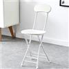 YFQYRB 45cm Sgabello Pieghevol Portatili Sgabello Pieghevole da Bar con Schienale Leggere Sedia per Visitatori Seduta per Riunione(Cream)