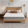 TEENO Materasso 140x190 cm, Alto 22 cm, Doppia Faccia, materasso singolo ergonomico a 7 zone di media rigidità 140 x 190, Sollievo Pressione e Traspirante, Ipoallergenico e Antiacaro