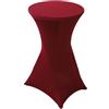 FANSU Tovaglia da Cocktail, Tovaglia Tavolo Cocktail Copritavolo da Cocktail Tovaglia Tavolo Bar Tovaglia Bistrot con 4 Tasche Gambe Tovaglie Rotonde con Elastico (Rosso Scuro C,90x110cm)
