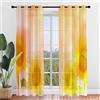 Surwin Stampa Girasole Tende per Interni a Vetro con Occhielli, 2 Pezzi Semi Trasparenti per Camera da Letto, Cucina, Soggiorno (80x115cm, Girasole 6)
