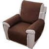 FANSU Copripoltrona Relax Reclinabile Elettrica Universale, 1 Posto Copripoltrona Reclinabile Coprisedile con Fascia Elastica, Fodere per Poltrona Lavabile (Marrone)