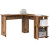 vidaXL Scrivania ad angolo Legno vecchio 140 x 113,5 x 75 cm, Scrivania Moderna ad Angolo, Postazione Ergonomica, Compatta con Mensole, Salvaspazio per Ufficio a Casa