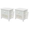 vidaXL 2X Comodini Francesi Stile Rustico Chic in Legno di Paulownia Mobiletto