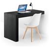 Mobili Fiver, Scrivania Evolution 120x60, Nero Frassino con Una Gamba, NO, Scrivania moderna per Camera, Ufficio, Made in Italy
