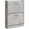vidaXL Scarpiera Grigio Cemento 59x17x81 cm in Legno Multistrato