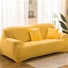 Hiseng Tinta Unita Copridivano 1 2 3 4 Posti, Copridivano Elasticizzato, Universale Copridivano con 2 Federe Spandex Antiscivolo Copri Divano (Giallo,2 posti)