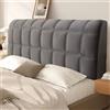 Chickwin Copertura per Testiera Letto in Rilievo,Tinta Unita Copri/Fodera Testata Letto Elastica Morbido Universale Antipolvere, per Singolo Matrimoniale una Piazza e Mezza (Grigio scuro,150cm)