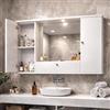 Linea Azzurra Mobile Bagno Pensile Sospeso Pensile 90 in Legno con Specchio, Cassetto e 2 Ante a Ribalta Armadietto 61x93x14 cm Moderna ed Elegante Made in Italy