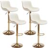Drmilito Set 4 Sgabelli Cucina Velluto Sgabelli Bar Alti Sgabello Alto Cucina Beige