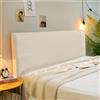 Treer Copri Testata Letto Matrimoniale Singolo, Copertura per Testiera Lavabile 3D, Copertura Protettiva Elastica Antipolver per Decorazione All-Inclusive (Linea crema 4,180cm)