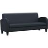 vidaXL Divano a 3 Posti in Pelle Sintetica Nero con Braccioli Divanetto Sofa
