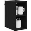 vidaXL Armadio pensile Rovere Nero 20 x 29,5 x 40 cm Legno multistrato, Armadio da cucina moderno, design rettangolare, ampio spazio, materiali resistenti, stile contemporaneo, per l'organizzazione in