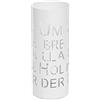 Mendler Portaombrelli quadrato decorativo moderno HWC-C78 metallo - rotondo bianco scritte