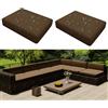 Hiseng Copriseduta Divano Impermeabile da Esterno 2 Pezzi Fodera per Cuscini del Divano da Giardino con Cerniera, Coprisedile Sostitutivi Universale per Divano e Sedile (55x45x10cm,Marrone)